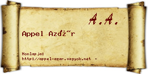 Appel Azár névjegykártya